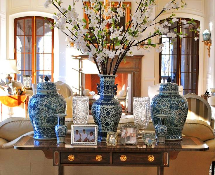 chinese chinoiserie vase blue and white decorating branches living room better decorating bible blog how to - Chinoiserie Decor