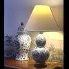 Ralph Lauren Vintage Gourd Koi Blue and White Ceramic Lamp