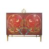 Hand-painted Red Oriental Chinoiserie Cabinet D1080xW490xH800mm