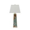 Pair of Limited Verre Eglomise Peacock Table Lamp H103cm