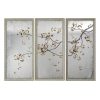 Set of 03-pcs silver leaf panel in hand-painted verre eglomise W57xH120cm